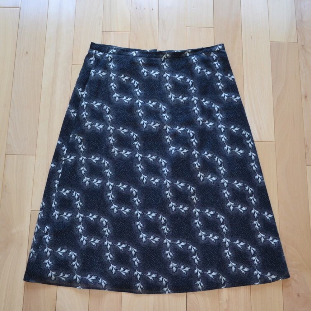 J Crew Midi Skirt Black White Size 8